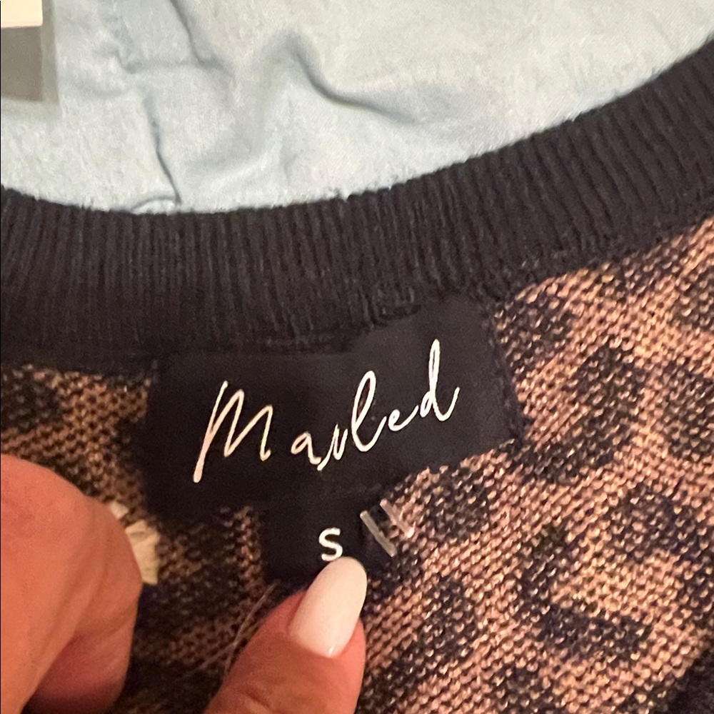 Marled Animal Print Tank Top - Black and Brown - Picture 4 of 11